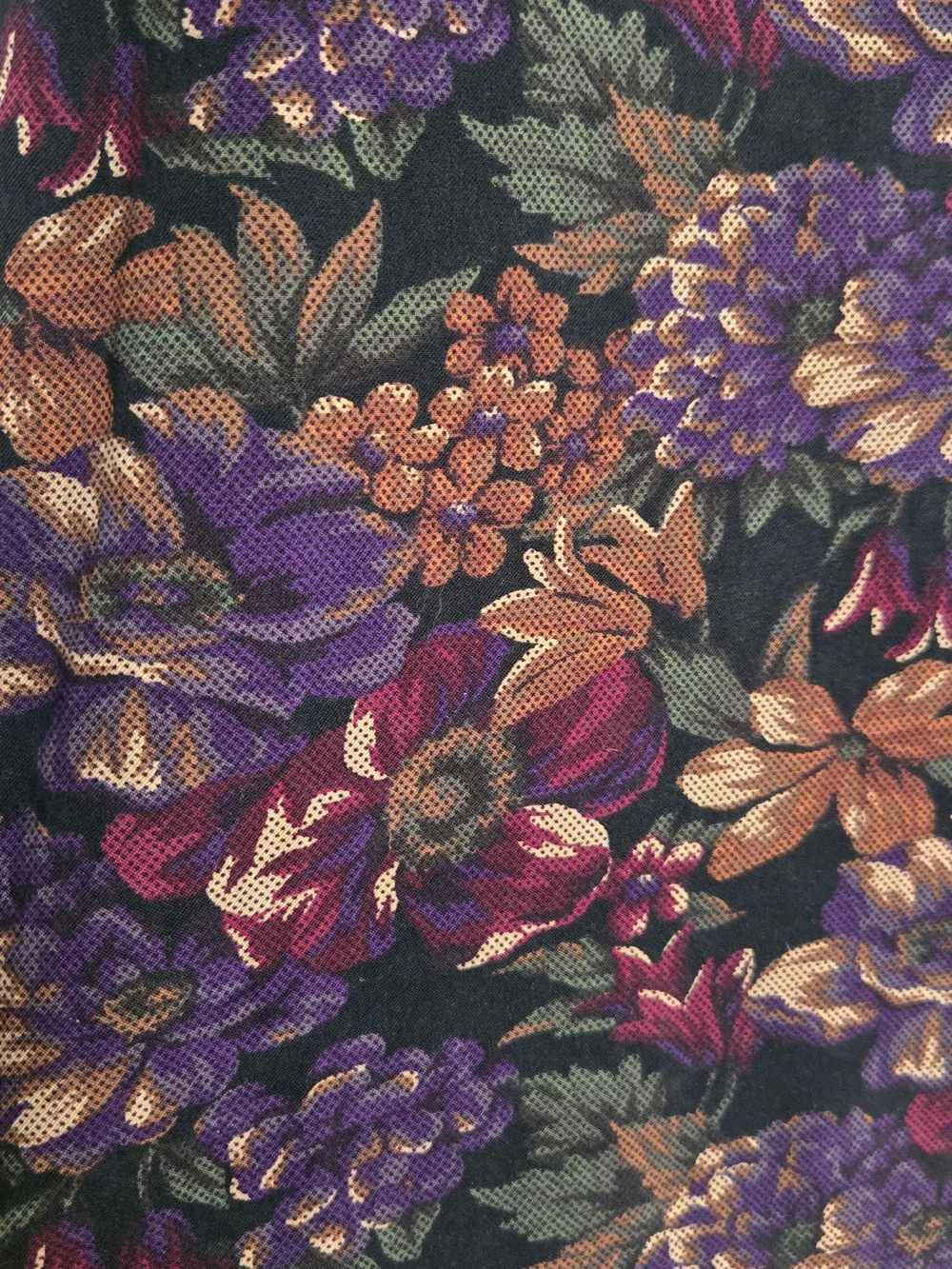 vintage Brigss fall Jewel Tone Floral Skirt Sz 14 Whimsigoth Witchy CottageCore